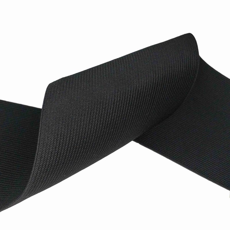 CISONE Knit Elastic 4 Inch Wide Black Heavy Stretch High Elasticity Knit Elastic Band 3 Yards - Image 3